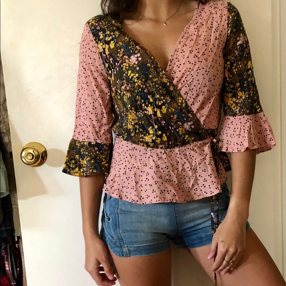 Urban outfitters wrap patterned shirt